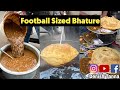 Football sized bhature with chole  bulk making