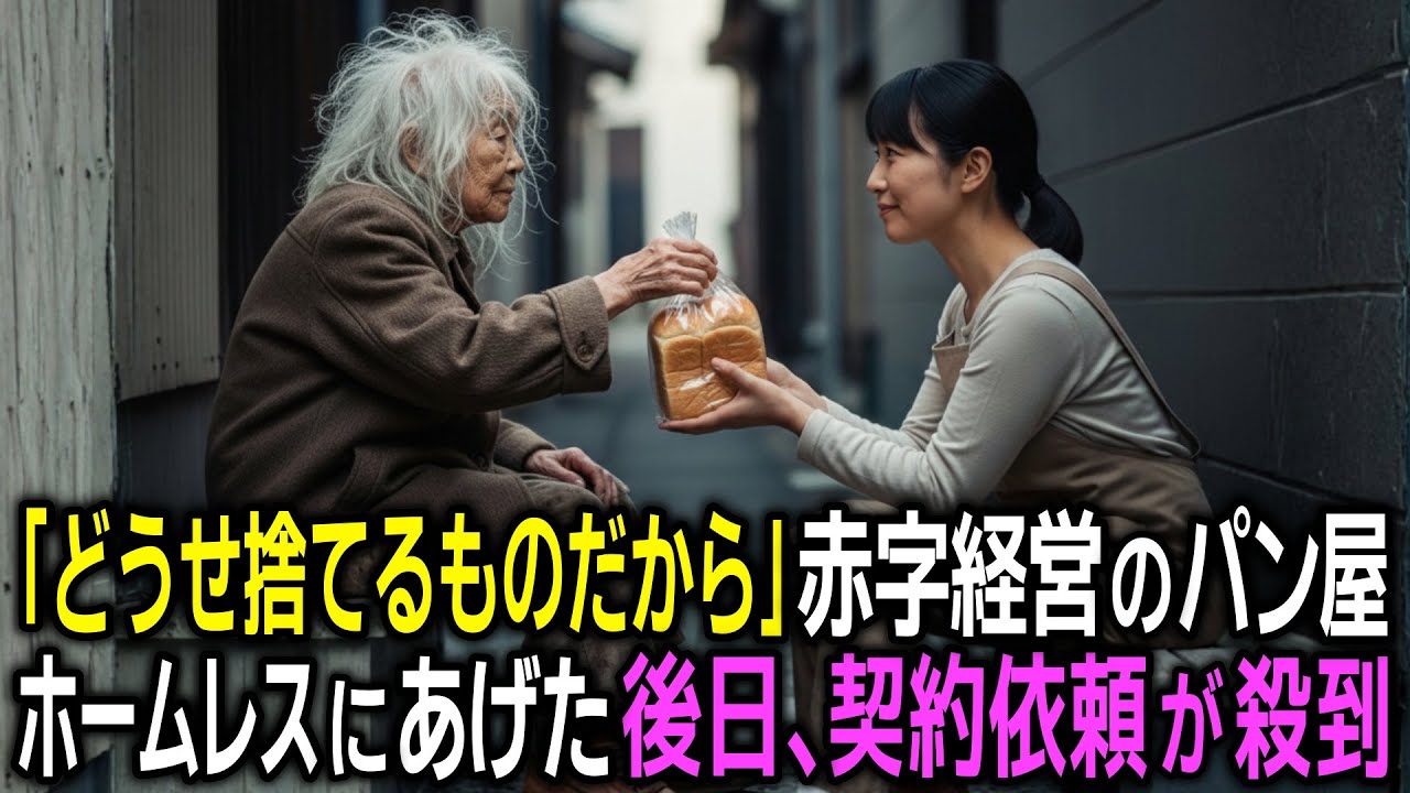 「どうせ捨てるものだから」と赤字経営のパン屋がホームレスに残ったパンを渡した翌日、契約依頼の電話が止まらなくなって