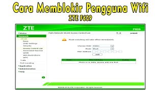 Cara Memblokir Pengguna Wifi Modem Zte F609 Youtube