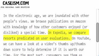 The Problem With Online Ratings Case Solution & Analysis Caseism.com
