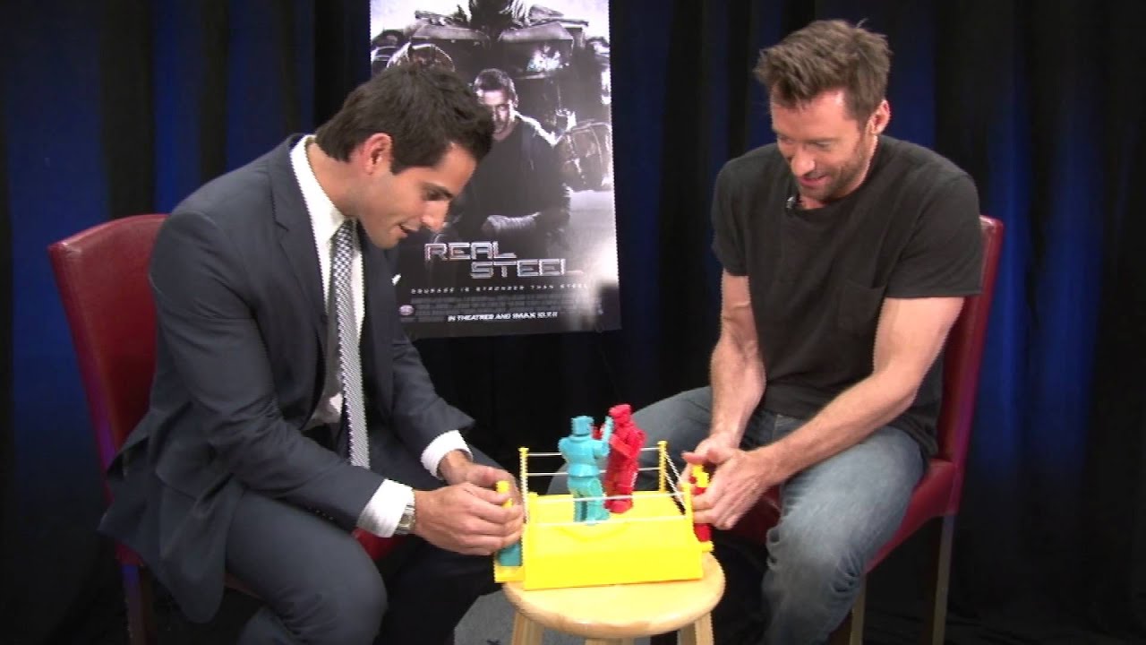 Hugh Jackman Plays Rock 'Em Sock 'Em Robots
