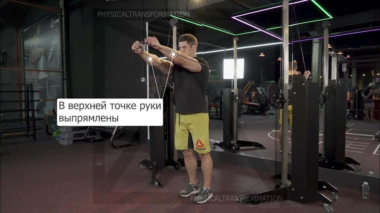 Механический дропсет сведение и жим в кроссовере(Mechanical drop set cable chest flyes and