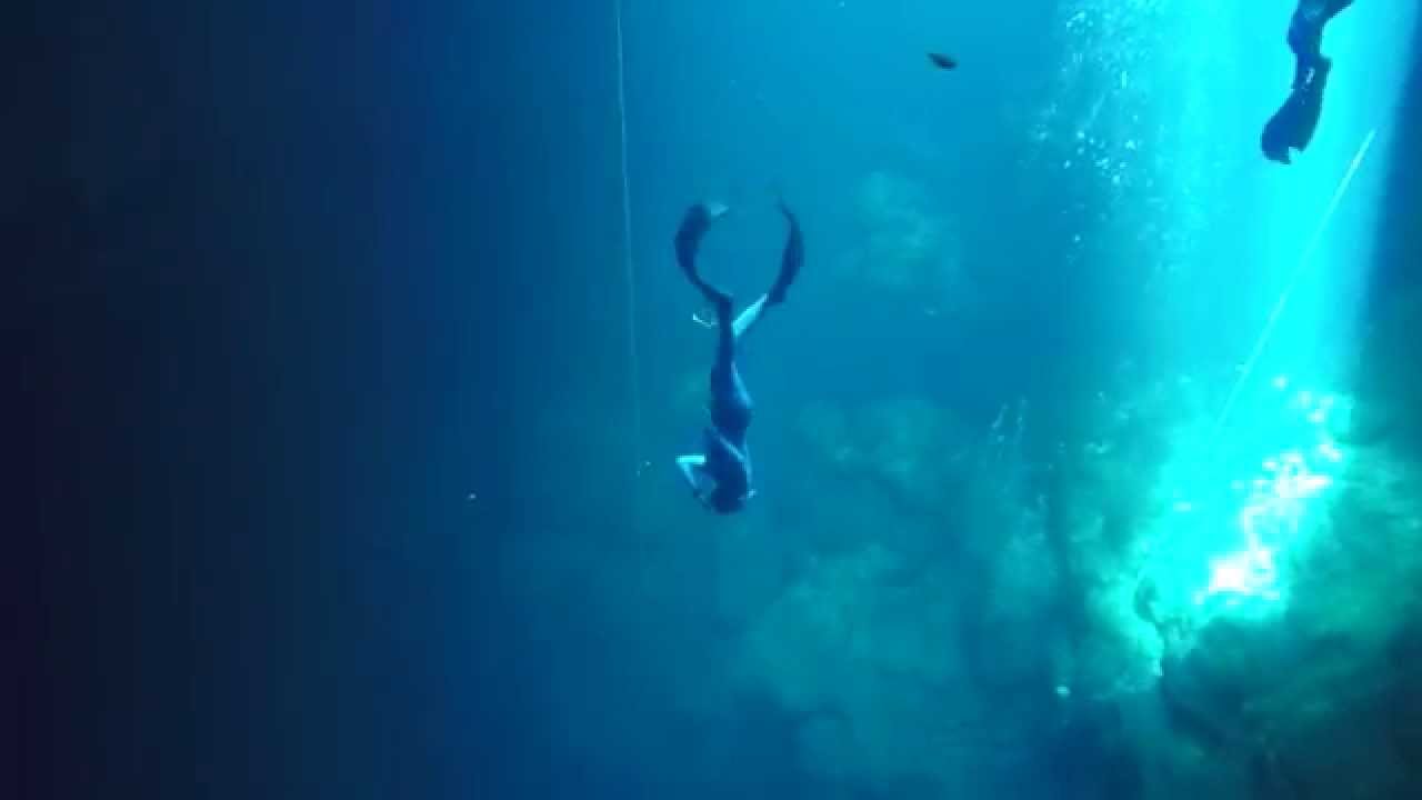 Cenote Pit freediving CWT 30M (real time)