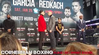 DANNY GARCIA VS IVAN REDKACH FACE OFF DURING PRESS CONFERENCE AHEAD OF WELTERWEIGHT BOUT JAN. 25TH