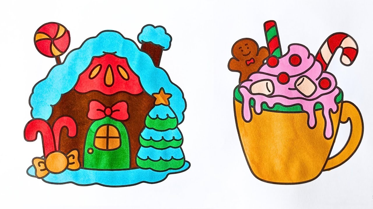 Relaxing and satisfying coloring video (Christmas theme) 🎄⛄❄️🦌🎉