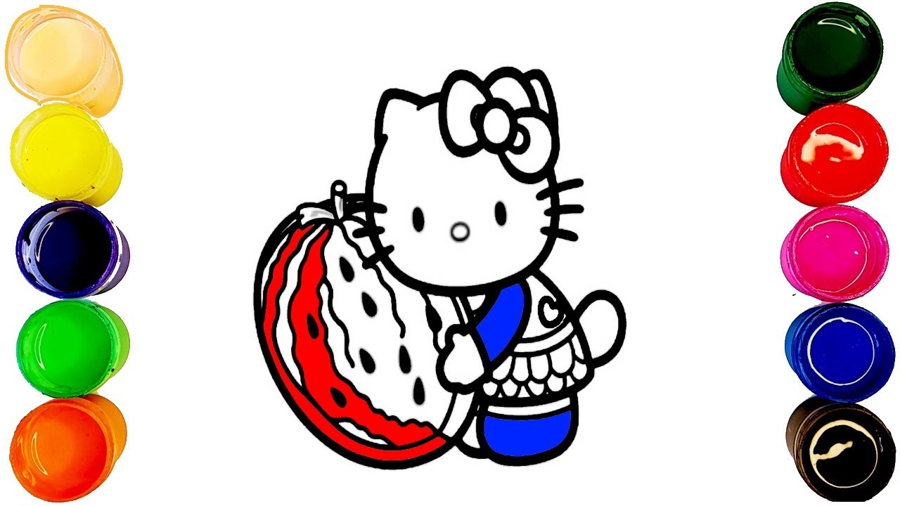 Hello Kitty with a Giant Passion Fruit Coloring for Kids and Toddlers 🌺 ...