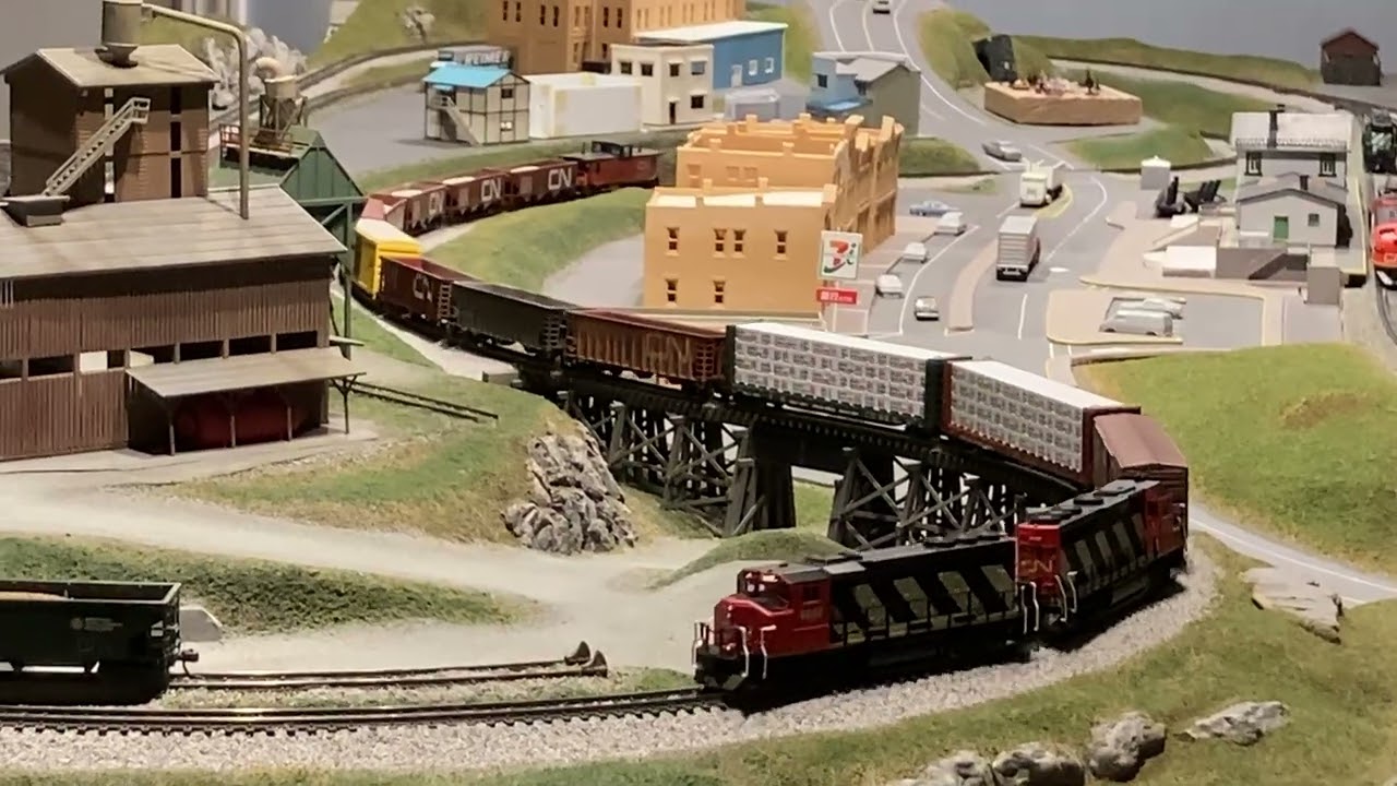 Following a train around the Layout.