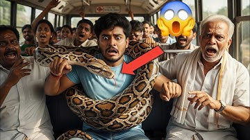 “A brave lion stopped a bus and saved every passenger from a giant snake #reelschallenge