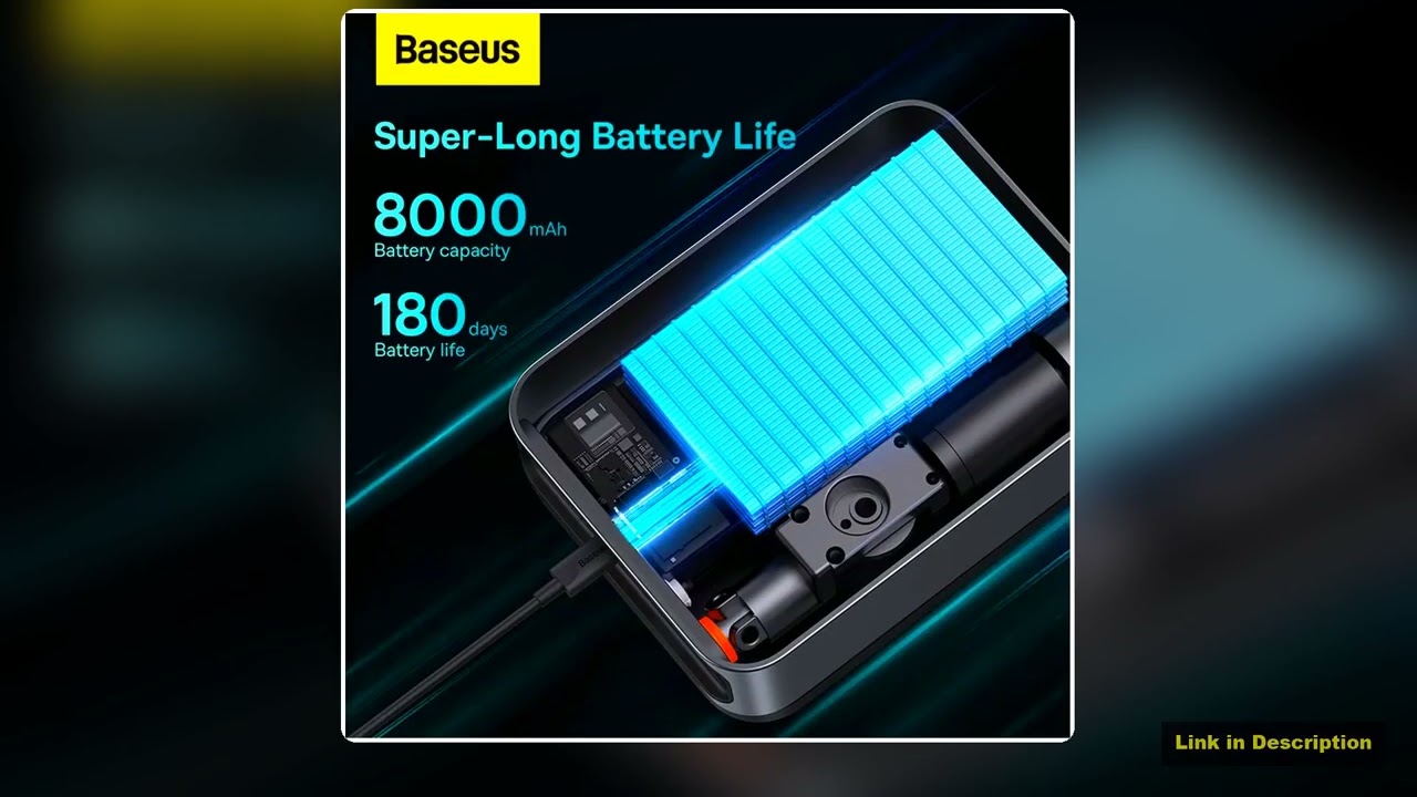 Baseus 2 in 1 Car Jump Starter Car Wireless Tire Inflator Pump Air Compressor Power Bank Portable B