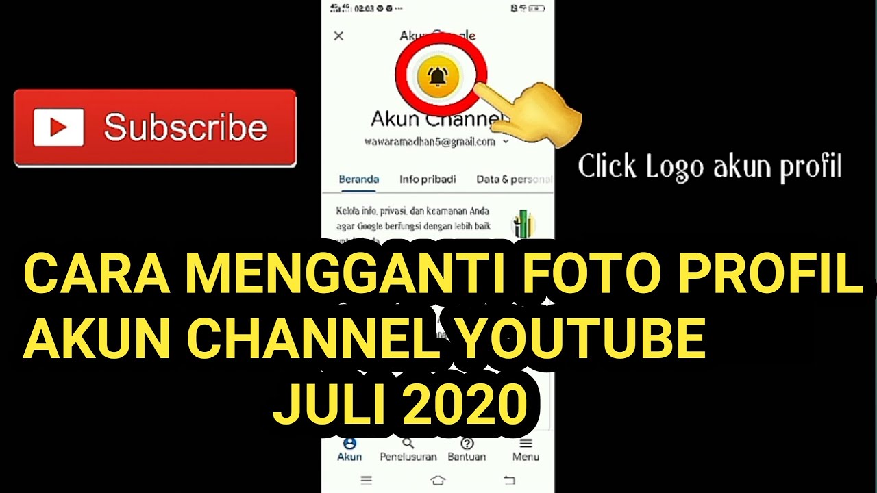 cara mengganti foto profil akun  youtube YouTube