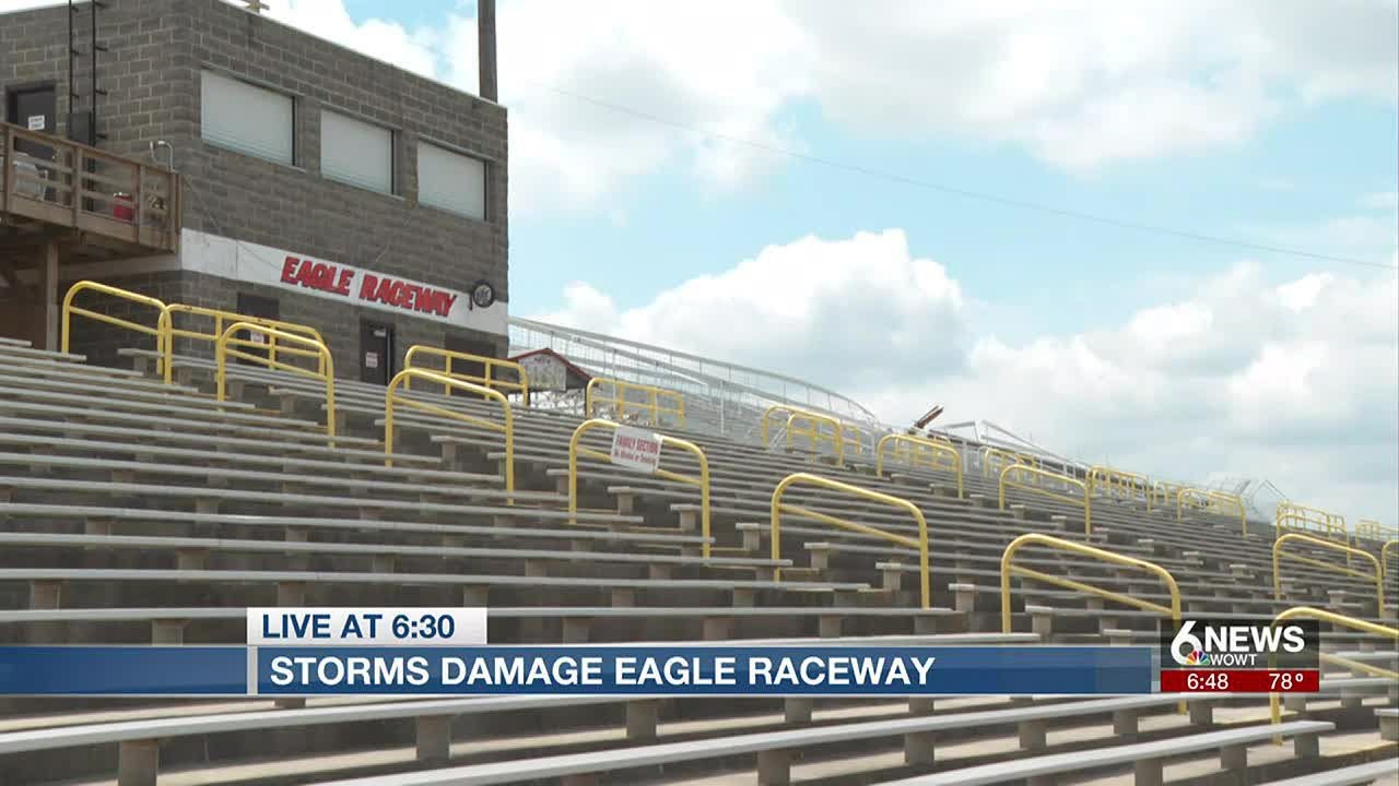 Severe weather leaves damage behind at Eagle Raceway - YouTube