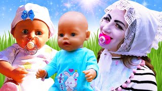 Куклы БЕБИ БОН и Няньки!  Весёлые игры для девочек Дочки Матери с Baby Born. Видео куклы онлайн