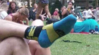 Candid White Guy Cyclist Socks