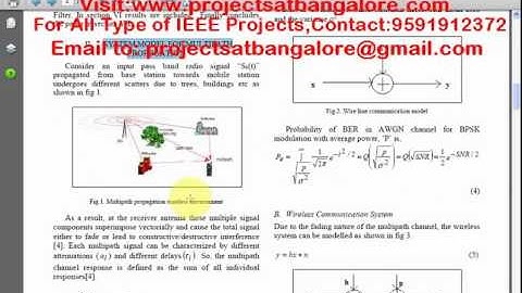 Bit Error Rate Analysis of 4G communication Systems | MATLAB Projects at Bangalore