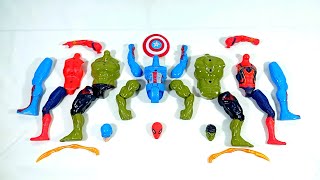 avengers superhero toys.. captain america vs hulk smash vs spiderman.. merakit mainan..