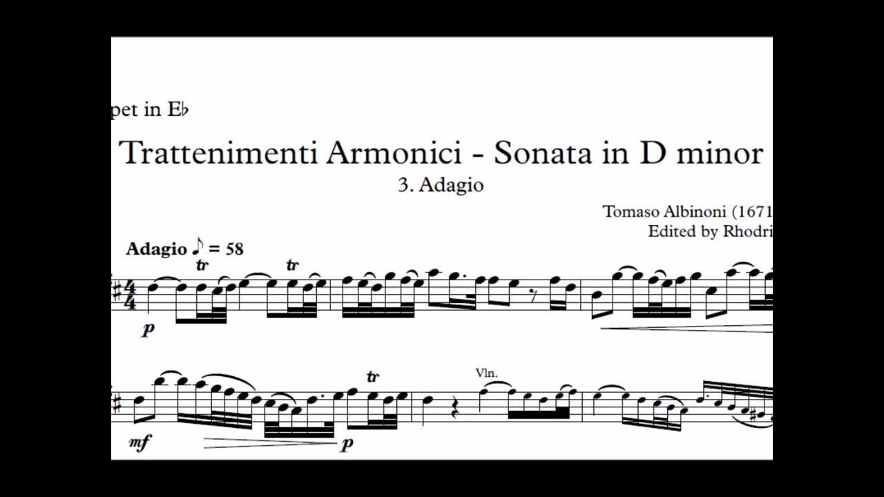 Adagio in d minor. Адажио альбинони труба. giovanni - adagio in d minor. albinoni trumpet concerto note. bach sonata in g minor for oboe solo.