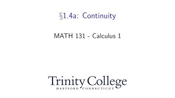 Video 1.4a: Definition of Continuity