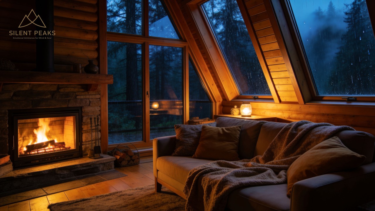 Deep Sleep – Rain & Fireplace Ambience 🌧️🔥 | 1 Hour Hypnotic Night Sleep