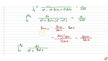 Prove that  `int_0^(pi/2)(dx)/(a^2cos^2x+b^2sin^2x)=pi/(2a b)(a , b  gt0)`