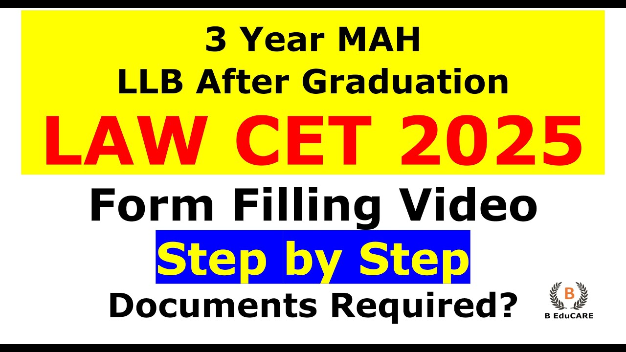 Form Filling Video - 3 Year MHCET LAW 2025 | Step by Step form Filling ...