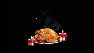 Блюдо Жареная индюшка (курица) на День Благодарения. футаж
