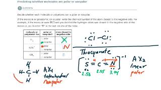 ALEKS - Predicting whether molecules are polar or nonpolar (Example 2)