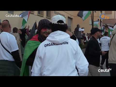 Ceuta muestra su solidaridad con Palestina en una marcha hist&oacute;rica