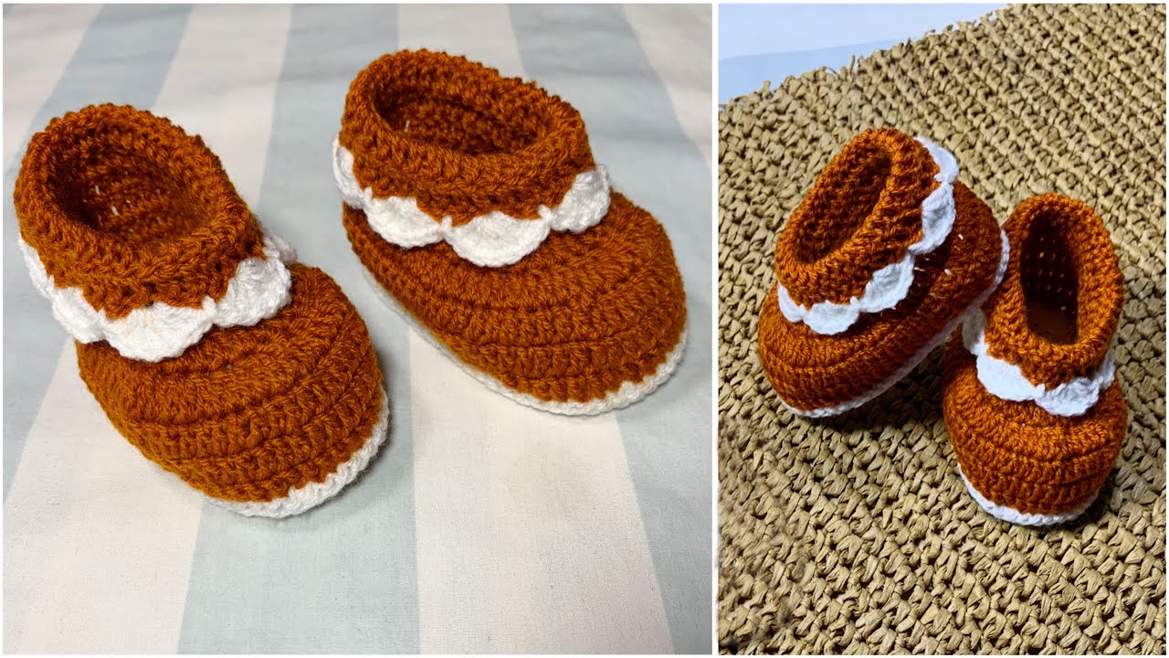 How To Crochet Baby Booties | Baby Crochet Booties Tutorial Step By ...