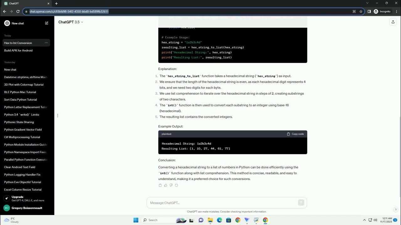 Easier better way to convert hexadecimal string to list of numbers in ...