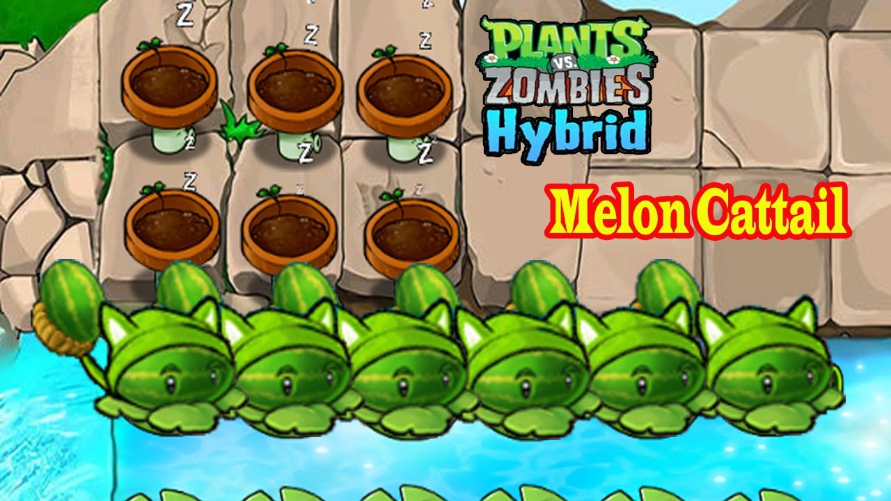 Melon cattail vs 999 zombies hack plants vs zombies hybird youtube