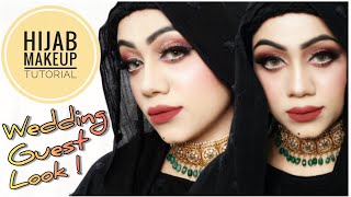 हिजाबी लड़कियां ऐसे करें मेकअप | Wedding Guest Look, Hijab Makeup Tutorial | How To Wear Hijab screenshot 1