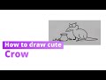 Draw a cute crow   easy and simple cartoon for kids