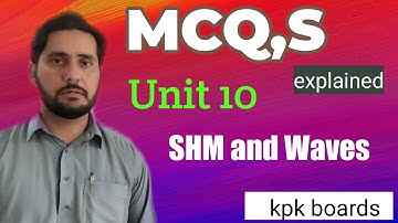Mcq,s of unit no 10 SHM and Waves class 10 Physics