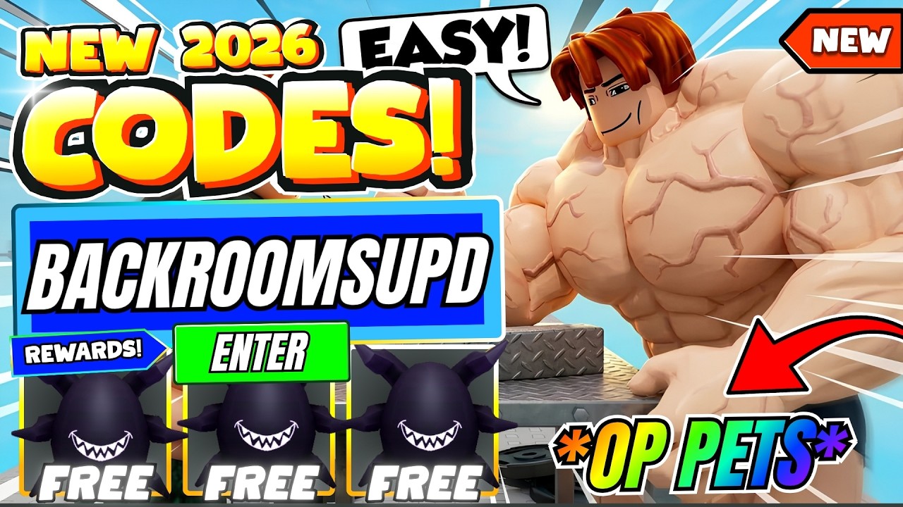 WS ムキムキになっちゃった!? RRR 2 NEW* ALL WORKING *BACKROOMS UPDATE* CODES FOR ROBLOX +1 MUSCLE TO