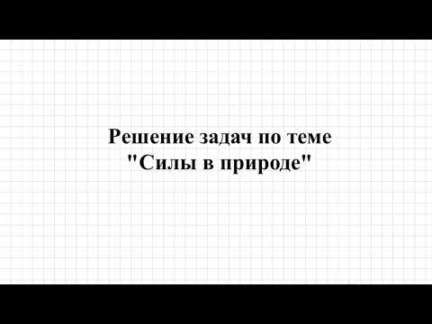 Решение задач по теме Силы в природе