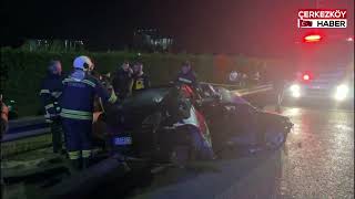 Çerkezköy Kapaklı Yolunda Feci Kaza 1 Ölü 1 Yaralı