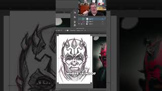Darth Maul Vector Art: iPad to Illustrator Pen Tool #shorts