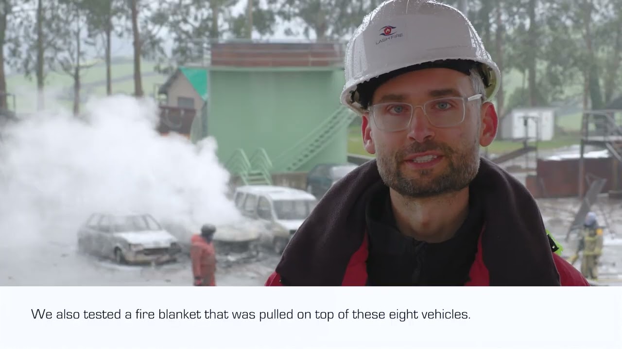 LASH FIRE tests on fire fighting electric cars YouTube