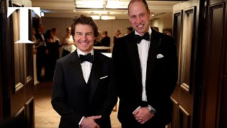 William greets Tom Cruise at gala dinner for Air Ambulances