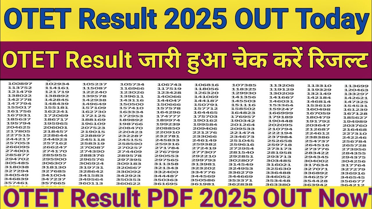 OTET Result Link Active 🔗 2025 !! OTET Result Kaise Dekhe 🔍 2025 , How To Check OTET Result 🔴 
