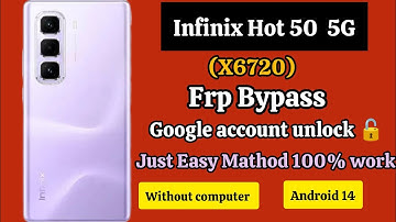 Infinix Hot 50 5G (X6720) Frp Bypass. 100% work Google account unlock 🔓 without computer. Android 14