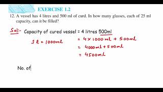 12Q Ex 1.2 Knowing Our Numbers - Maths.a Vessel Has 4 Litres And 500 Ml Of Curd. In How Many..