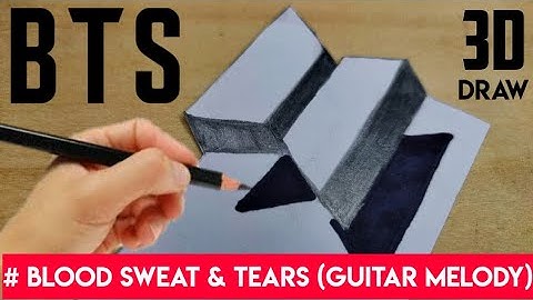 How to draw BTS 3D Logo - Trick Art | BTS 3D Logo Easy Draw