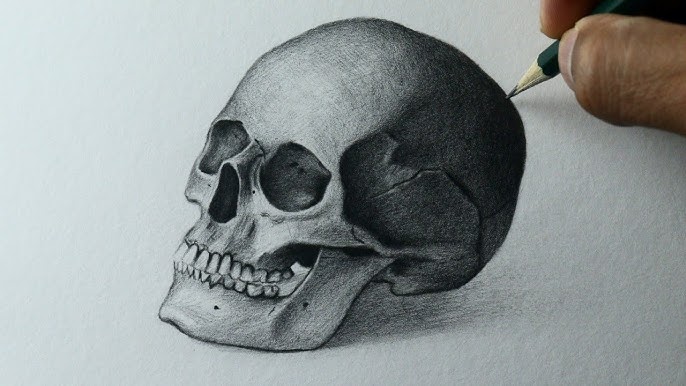 Tutorial speed draw of simple skull halloween caveira/ crânio simples