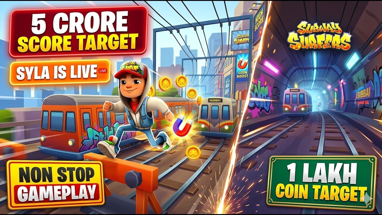 Subway Surfers Live | 5Cr Score Target | 1Lac Coin Target 🔥 #subwaysurferslive #livestream #shorts