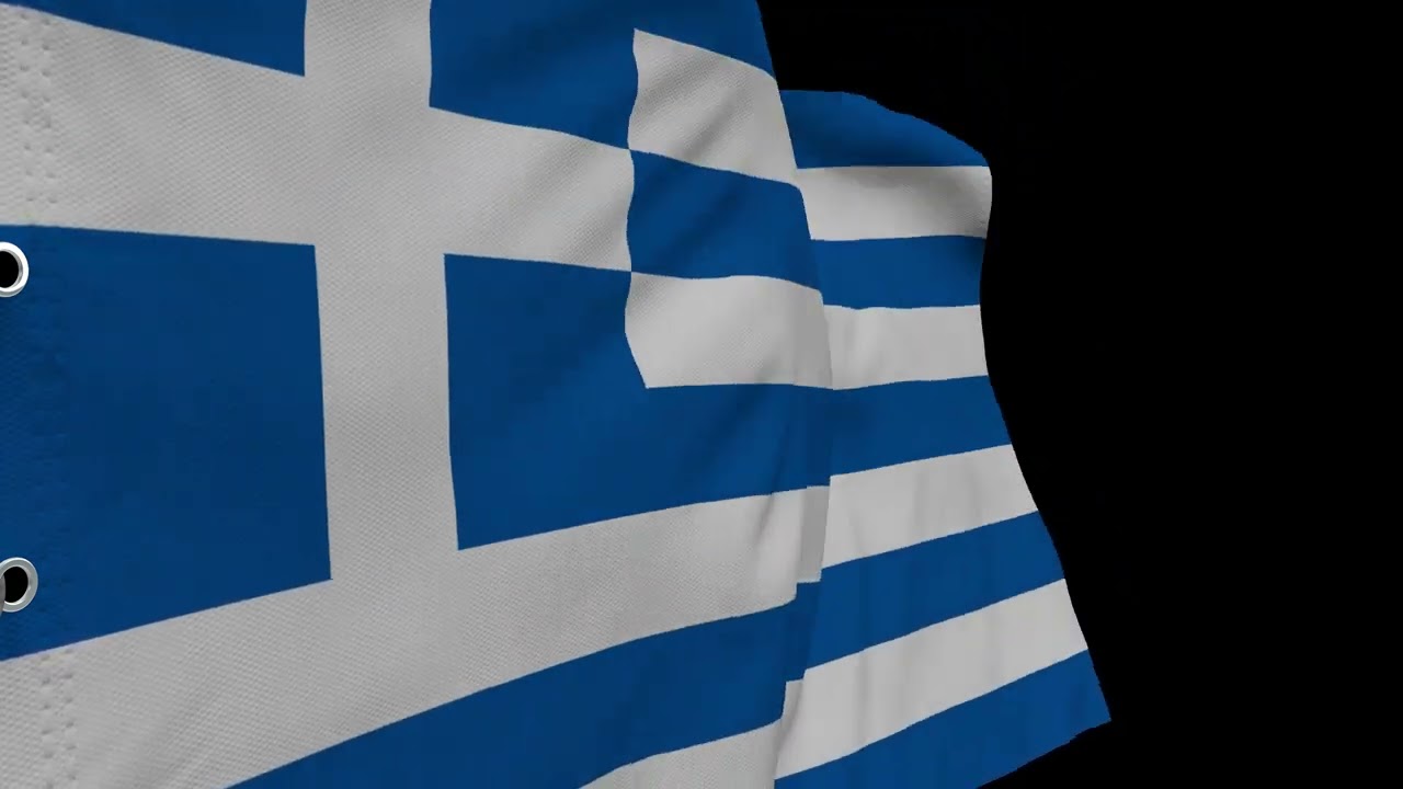 Waving Greece Flag Animation | Looping 4K Background