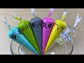 Relaxing Making Lemonade Milk Slime With Cute Piping Bags | Satisfying Slime Video #0187