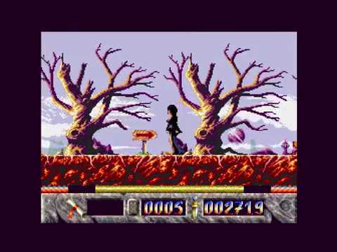 Elvira the Arcade Game - Fire World walkthrough (Amiga)