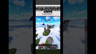 Fireball fight win #minecraft #minemen #bedwars #hypixel #minecraftshorts