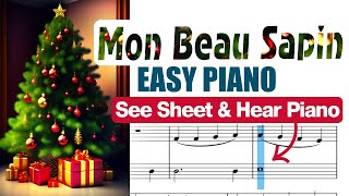 Mon Beau Sapin EASY PIANO TUTORIAL -Sheet